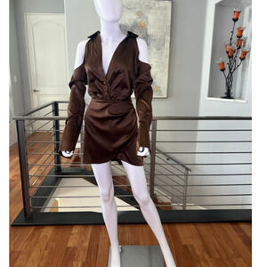 Ser.o.ya Shea Silk Dress in Chocolate